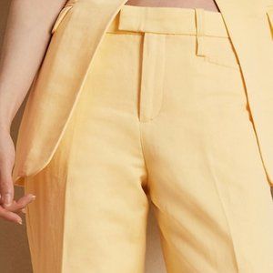 BR WIDE-LEG PANTS TROUSERS SIZE 6 LONG SOFT YELLOW BANANA REPUBLIC